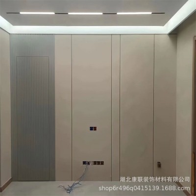 防撞客厅电视背景墙新房装修集成碳晶板防潮阻燃木饰面护墙板批发图2