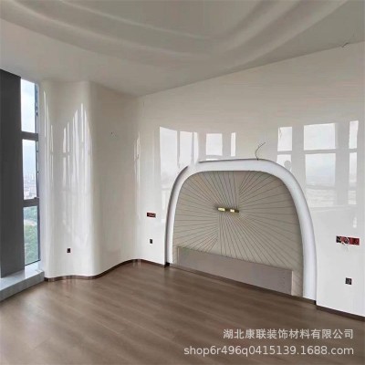 竹炭高光净白板批发多层pvc碳晶板竹晶亮光PET镜面木饰面板厂家图3