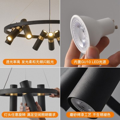 北欧工业风吊灯loft极简射灯设计师创意后现代客厅餐厅服装店灯具图4