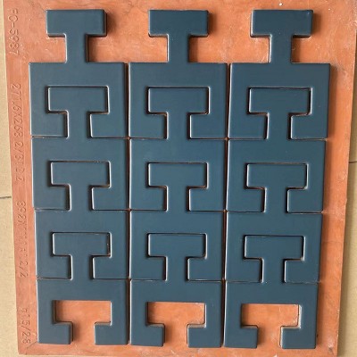 北欧简约陶瓷蓝色网红中式异型马赛克厨房卫生间背景墙砖图2