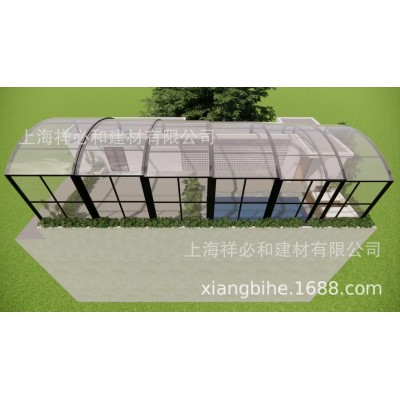 智能移动阳光房伸缩折叠遮阳防风阳台院子弯圆半圆形不违建不漏水图2