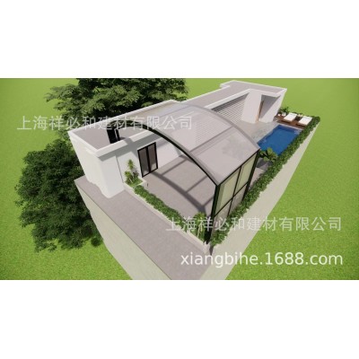 智能移动阳光房伸缩折叠遮阳防风阳台院子弯圆半圆形不违建不漏水图4