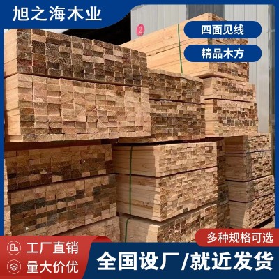 工程工地松木建筑方木厂家铁杉花旗松辐射松建筑木方木材厂家图3