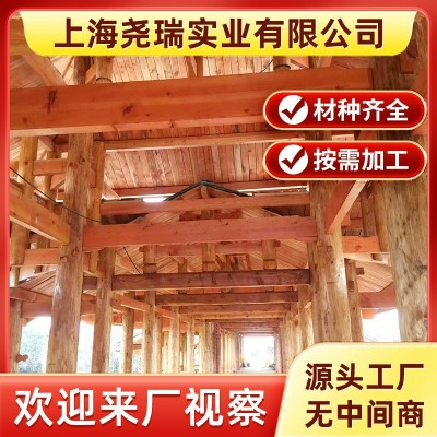 古建防腐木 铁杉圆柱 铁杉防腐木 铁杉圆木 铁杉木檩条 仿古木图3