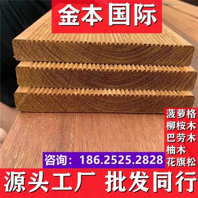 菠萝格防腐木地板户外露台阳台庭院实木板材公园原木栈道扶手栅栏图4