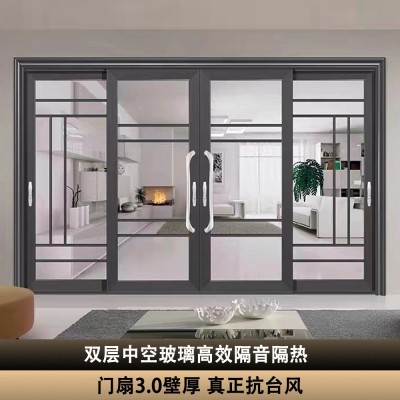 重型阳台推拉门铝合金气窗亮窗格条抗台风车库商铺落地玻璃移门图2