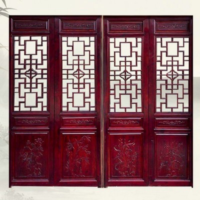 仿古建筑大门古门窗中式仿古寺庙门窗木雕实木花格木制工艺品图1