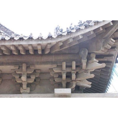 中式实木斗拱寺庙园林古建铺作斗科亭角装饰撑拱水泥椽子雀替图2