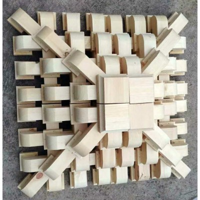 中式实木斗拱寺庙园林古建铺作斗科亭角装饰撑拱水泥椽子雀替图3