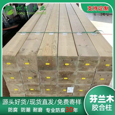 松缘芬兰木防腐木批发 批发户外深度防腐木 芬兰木板实木木梁厂家图2