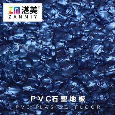 pvc地板厂高耐磨3.0mm炫彩片材地板塑胶片材spc黑底酒吧ktv地板图2