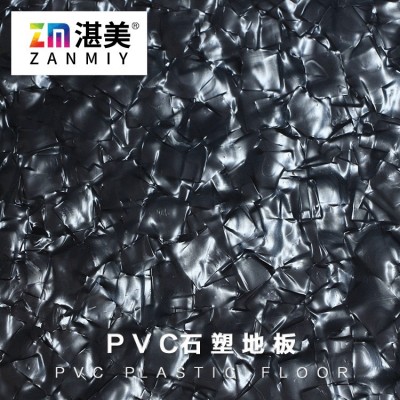 pvc地板厂高耐磨3.0mm炫彩片材地板塑胶片材spc黑底酒吧ktv地板图3