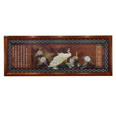 家和万事兴客厅背景墙装饰画中式玉雕3d立体实木玉石装饰挂画图5
