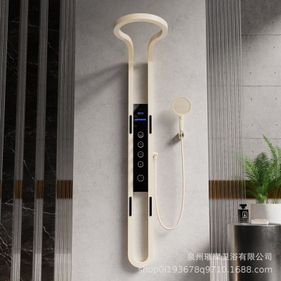 跨境外贸新款环形大瀑布天穹淋浴花洒套装全铜恒温增压数显淋浴屏图3