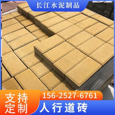 深圳室外花园彩砖人行道便道渗水砖红色透水砖广场马路地砖面包砖图4