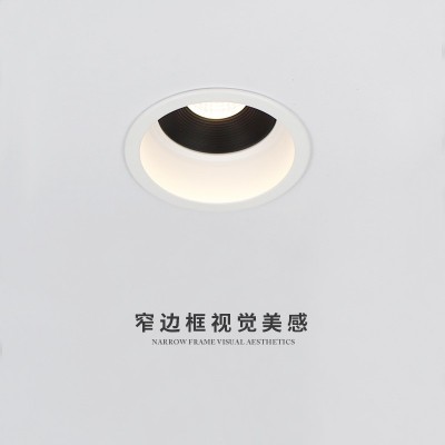 深防眩光射灯窄边框别墅高楼层75开孔高显指嵌入式无主洗墙筒灯图2