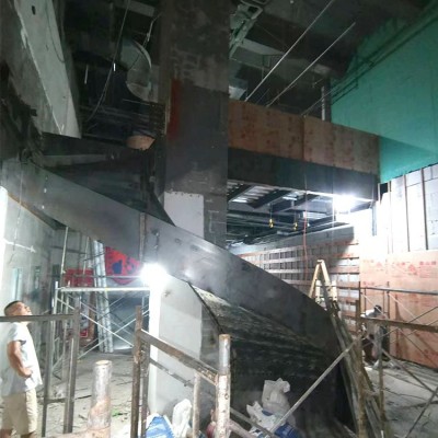 义乌订制室内旋转楼梯跃层弧形钢板楼梯酒店钢制爬梯室外消防楼梯图3