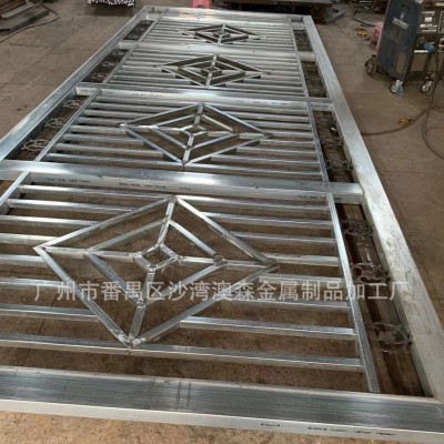 生产厂家订做工厂门口黑色烤漆铁艺电动大门简易平移电动铁艺大门图2