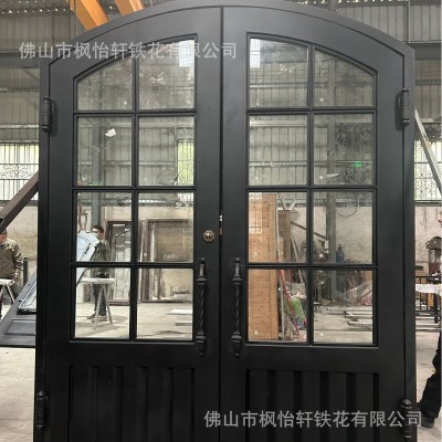铁艺厂家锻造入户门出口铁艺门大门铁艺玻璃门进户门铁艺入户门图3