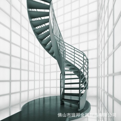 现代简约钢结构旋转楼梯复式钢板楼梯 室内旋转楼梯 别墅旋转楼梯图5