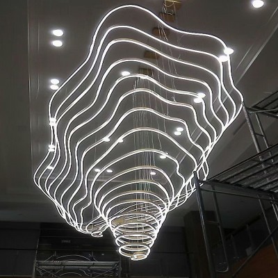 酒店别墅梯田工程灯饰现代艺术山峦云梯吊灯复式楼大堂展厅吊灯具