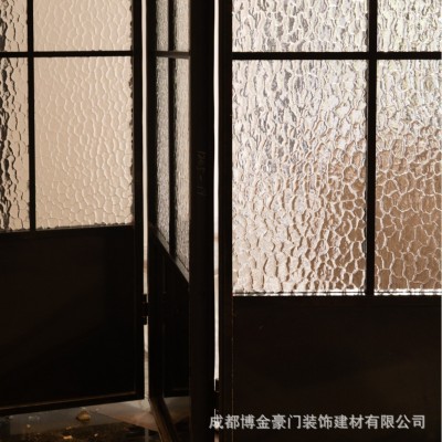 法式复古厕所门铝合金卫生间玻璃门客厅轻奢隔断不锈钢推拉门批发图4