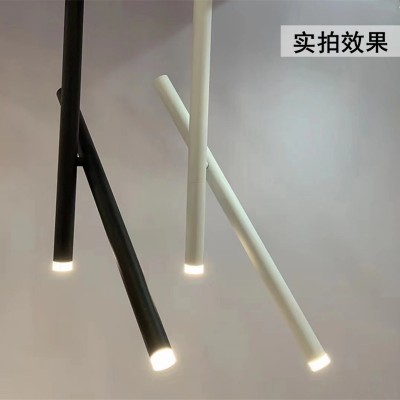 长筒吧台小吊灯极简现代个性设计师餐厅黑色圆柱形led吊灯跨境图4