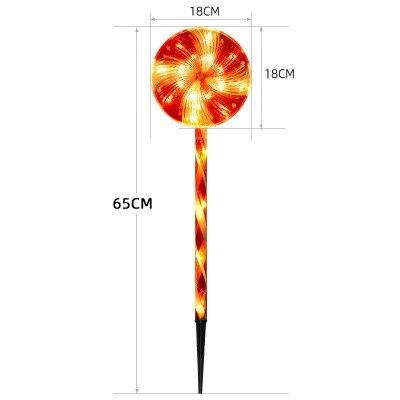 哇噢太阳能棒棒糖灯户外防水LED圣诞节日装饰灯糖果造型地插灯图5
