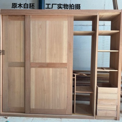 纯原木衣柜定制红樱桃原木衣柜红橡推拉门原木衣柜定制原木衣柜图2