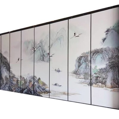 酒店活动隔断墙宴会厅包间会议室吊轨移动隔音屏风展览馆书画展板图5