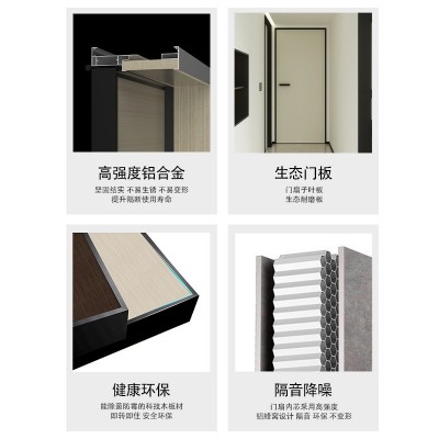 工厂批发极简铝木门生态门碳晶门隔断门免漆门酒店门平开门静音门图3