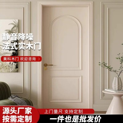 法式复古门奶油风长虹玻璃卧室门实木复合烤漆门房间门厨房门