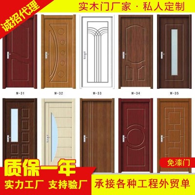 mdf复合实木门PVC免漆烤漆生态套装卧室门工程学校木门纯原木定制图2