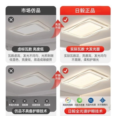 客厅吸顶灯奶油风客厅主灯卧室灯中山灯具套餐简约家装灯饰全屋图3