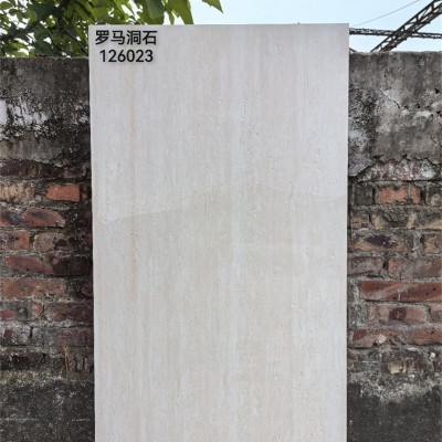 黄色罗马洞石瓷砖600x1200仿古砖酒店别墅卫生间墙砖庭院防滑地砖图4