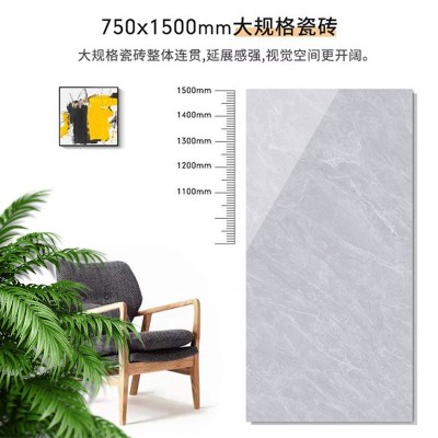 佛山750x1500大板瓷砖简约通体大理石连纹地板砖客厅卧室地砖批发图4