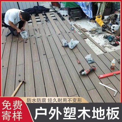 室外150*23在线压花木纹木塑地板垂钓园景观防潮易清洗PE塑木地板图2