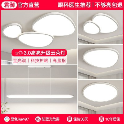 君御云朵灯护眼客厅灯主灯鹅卵石吸顶灯现代简约中山灯具新款图3