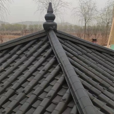 定制90公分一体屋檐树脂装饰瓦 中式塑料瓦片 古建仿古一体瓦片图4