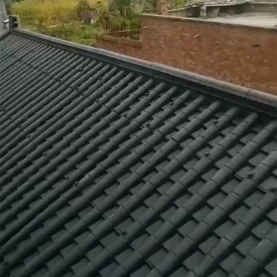 仿古树脂瓦片 门楼屋檐塑料装饰瓦 凉亭长廊古建小青瓦一体瓦图4