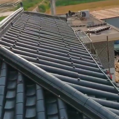 仿古树脂瓦片 门楼屋檐塑料装饰瓦 凉亭长廊古建小青瓦一体瓦图3