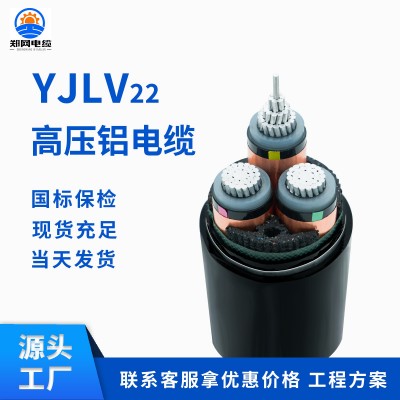 高压电缆 YJLV22 10KV 8.7/15KV 3*35/50/70/95/120平方铝芯高压
