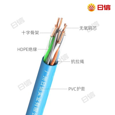 日信超六类网线无氧铜国标CAT6非屏蔽双绞线300米/箱 宽带工程网图3
