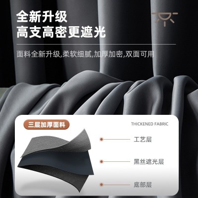 办公室窗帘成品批发学校高精密隔热防晒遮阳布工程酒店全遮光窗帘图2