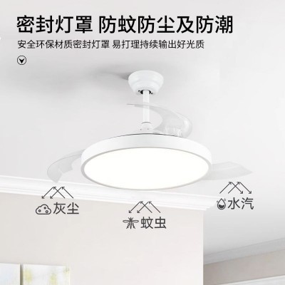 全光谱风扇灯客厅隐形家用带电扇一体餐厅灯卧室大风力三防吊扇灯图3