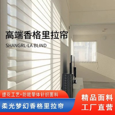 办公室香格里拉卷拉式窗帘卧室客厅阳台飘窗双层柔纱帘百叶窗卷帘图3