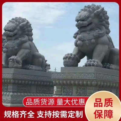 祠堂墓地石狮子 手工雕刻 生动灵活 看门镇宅寺庙石摆件 精细雕刻图2