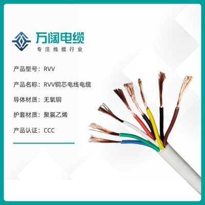 国标RVV护套线 2芯3芯4芯电线rvv绝缘护套线电线纯铜多股电缆线图2
