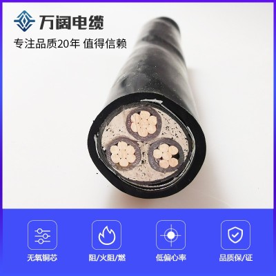 厂家批发电力电缆无氧铜yjv4芯5芯25 35 国标铠装铜芯电缆图2