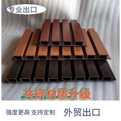 厂家供应塑木长城板外墙挂板塑木格栅板防腐防潮庭院围栏外墙装饰图4